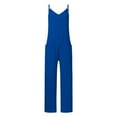 thumbnail image 4 of Womens Jumpers and Rompers Solid Color Casual Pocket Strap Jumpsuit Pantsuits Bodysuit, 4 of 5