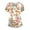 Yellow, variant on QWERTYU Womens Scrub Tops Short Sleeve Animal Print V Neck Workwear Uniform Pockets Scrubs Top Beige L