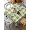 thumbnail image 6 of Green Plaid Table Cloth, Gradient Geometric Buffalo White Checkered Waterproof Tablecloth for Square Tables, Reusable Washable Fabric Table Cover for Restaurant Kitchen Dining Tables 54"x54", 6 of 6