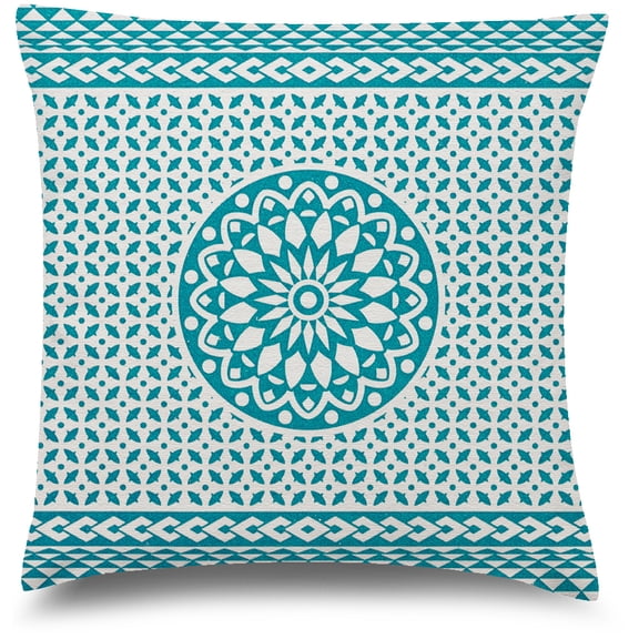 Awkward Styles Mandala Decorative Pillow Covers Blue Geometric Throw Cushion Case