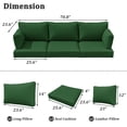 thumbnail image 5 of Pakunoda Outdoor Cushions Replacement, 8 Piece Sectional Cushion Fits 3-Seat, 4” Foam Deep Seat, for Patio Rattan Wicker Replacement Cushion, Liner&Cover, Green, 5 of 7