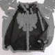 thumbnail image 2 of Calavera Mariposa Calle Hip Hop Gótico Harajuku Y2k Zip Sudadera con capucha Chaqueta Sudadera Top, 2 of 3