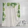thumbnail image 4 of Palm Leaves Shower Curtain Set, Waterproof Shower Curtains for Bathroom, Farmhouse Summer Tropical Leaf Flowers Washable Fabric Cloth Bath Curtain for Bathtub Decoration with Hooks 48x72 Inches, 4 of 9