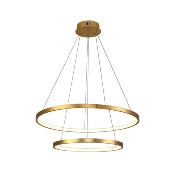 LAMPARA COLGANTE 2 AROS DORADO