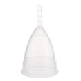 thumbnail image 1 of Copa menstrual reutilizable en tamaño grande, color transparente, hecha de silicona de grado médico, suave y cómoda para uso diario, ideal para actividades como nadar o dormir, fácil de limpiar y, 1 of 7