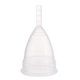 thumbnail image 1 of Copa menstrual reutilizable en tamaño grande, color transparente, hecha de silicona de grado médico, suave y cómoda para uso diario, ideal para actividades como nadar o dormir, fácil de limpiar y, 1 of 7