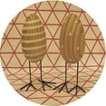 thumbnail image 1 of Ahgly Company Tapis d'Intérieur Rond Lavable en Machine Jaune Orange Transitionnel, 5 Pieds Rond, 1 of 7
