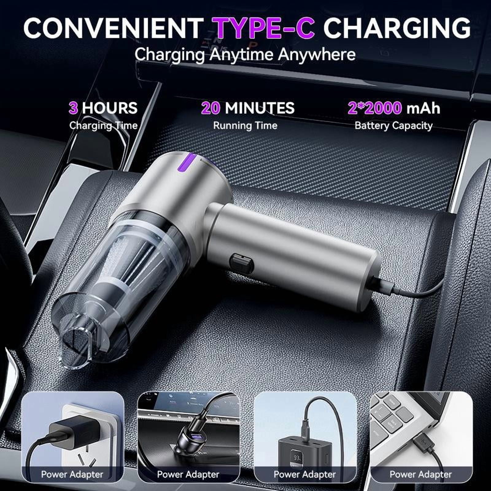 SharkTRUE Cordless Handheld Vacuum W Brushless Motor, ,Pa Strong Suction, mAh Battery, USBC Rechargeable Car Vacuum Cleaner with Blower Function for Home, Office & Travel