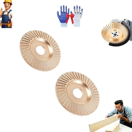3PCS Wood Carving Disc Set for 4 Angle Grinder Wood Grinding Wheel Shaping Disc with 10mm Arbor Carbon Steel Wood Carving Attachment for Grinding Sculpting and Stump Shaping (2)