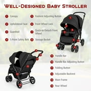 Costway Double Stroller Foldable Baby Twin Lightweight Travel Stroller Infant Pushchair Black