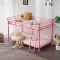 thumbnail image 4 of Ktaxon Twin over Twin Steel Bunk Beds Frame, with Ladder Bedroom Dorm Room for Kids Adult Junior Children,Pink, 4 of 9