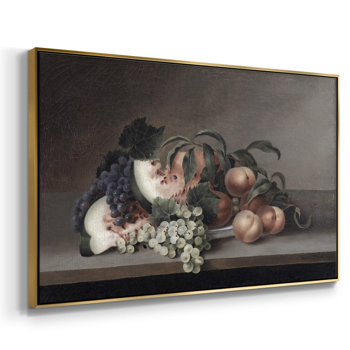 Vintage Botanical Print-XLII By Wexford Home Framed in Gold Wood Gallery Wrapped Canvas 27 in. x 41 in.