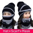thumbnail image 2 of Yigetop Beanie for Women Adult Windproof Hat Cycling Skiing Knit Hat Scarf Mask Sets Warm Knitted Cap Winter Hats for Women Black One Size, 2 of 4