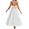 thumbnail image 3 of Misright Women's backless dress, V-neck long dress, A-line high-waisted dress, 3 of 9