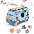 thumbnail image 1 of VONKY Trieur de Formes pour Enfants avec Cinq Blocs de Formes Colorés Bus Musical Modélisation avec Différents Jouets Éducatifs Bleus, 1 of 5