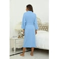 thumbnail image 3 of HEARTNICE Womens Robe, Lightweight 3/4 Sleeve Knit Spa Bathrobe Soft Kimono Long Loungewear,(Sky blue,2XL), 3 of 6