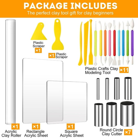 24PCS Clay Sculpting Tools Kit - Easy to Use Double-Ended Polymer & Pottery Carving Set with Comfortable Grip Tools for Clay Sculpey & Modeling Clay Ideal for Kids and Adults