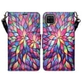 thumbnail image 2 of Case For Galaxy A12 Leather Flip Pouch Wallet Case Cover Folio Kickstand for Girls Women Phone Cases For Galaxy A12 Case -- Rainbow Flower, 2 of 6