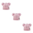 thumbnail image 4 of Gorro Minnieouse con pompones esponjosos de doble capa para niños rosa, 4 of 6