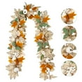 thumbnail image 4 of Btomtd 5.7ft Fall Garland with Artificial Maple Leaf and Pumpkin Vines, Thanksgiving Greenery Garland for Dining Table, Halloween Fake Plants Decoration Wreath, A, 4 of 9