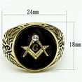 thumbnail image 2 of Luxe Jewelry Designs Men's Gold IP Stainless Steel Masonic Ring with Clear Crystal and Black Epoxy -, 2 of 4