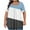 Light Blue1, variant on yillto 2025 Womens Plus Size Tops Summer Short Sleeve Squared Neck Pleated Casual Loose Shirts L-5XL