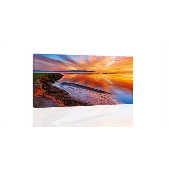 Water Sunset Beach Reflections - CANVAS OR PRINT WALL ART