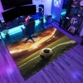 thumbnail image 4 of Soccer Field Sports Area Rugs, Green Football Carpet, Washable Non Slip Low Pile Soft Rug for Bedroom Living Room Decor Mat 5ftx8ft, 4 of 8