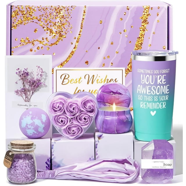 Canasta de Spa Relajante, Paquete de Cuidado Personal, Caja de Regalos para Mujer