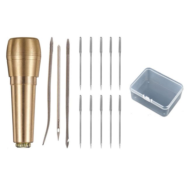 BUYISI Leather Tent Diy Leather Sewing Awl Needle Copper Handle Set Copper Handle Set Diy Leather Sewing Leather Sewing Kit B