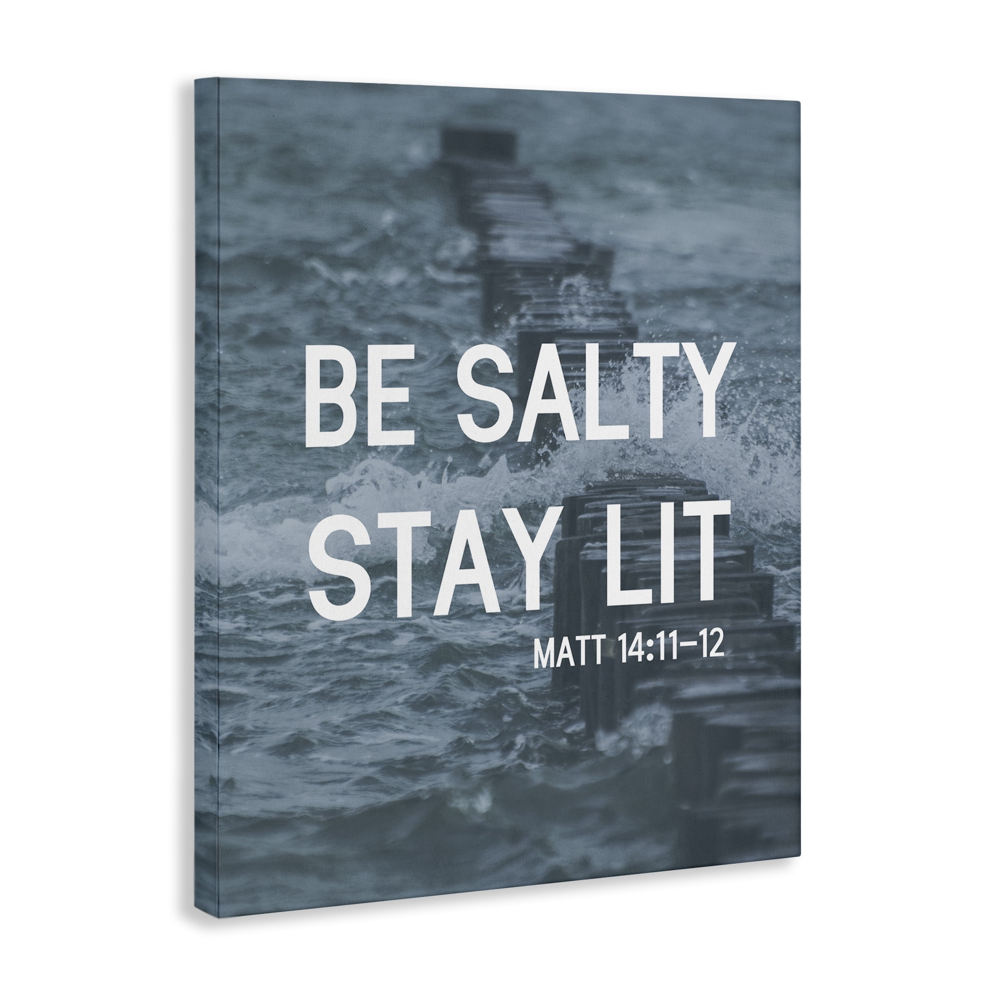 Stupell Industries Be Salty Stay Lit Religious & Spiritual Painting Wrapped Canvas Art Print Wall Art, 16 x 20