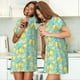 thumbnail image 4 of Easygdp Yellow Lemon Camisón de manga corta para mujer, informal, estampado, 4 of 6