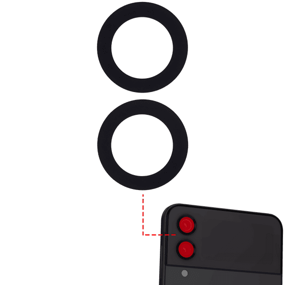 Replacement Back Camera Lens (Glass Only) With Adhesive Compatible For Samsung Galaxy Z Flip 4 (F721) (10 Pack)