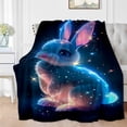 thumbnail image 2 of Cozy Glow-in-the-Dark Bunny Flannel Throw Blanket - Soft, Warm & Versatile for Couch, Bed, Sofa | All-Season Comfort, 2 of 6