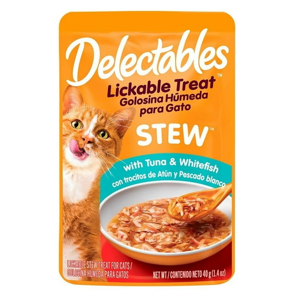 Premio para gatos Delectables Stew Estofado de atún y pescado blanco 40 gr