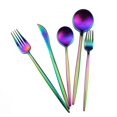 thumbnail image 1 of Matte Black Silverware Set 5 Pieces, Stainless Steel Flatware Set, Kitchen Utensil Set, Tableware Cutlery Set, Satin Finished Polished & Dishwasher Safe( Colorful, 1 of 8