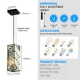 thumbnail image 7 of Miniyam Modern Crystal Pendant Light, 3-Pack Adjustable Hanging Ceiling Lamp for Dining Room, Black, 7 of 7