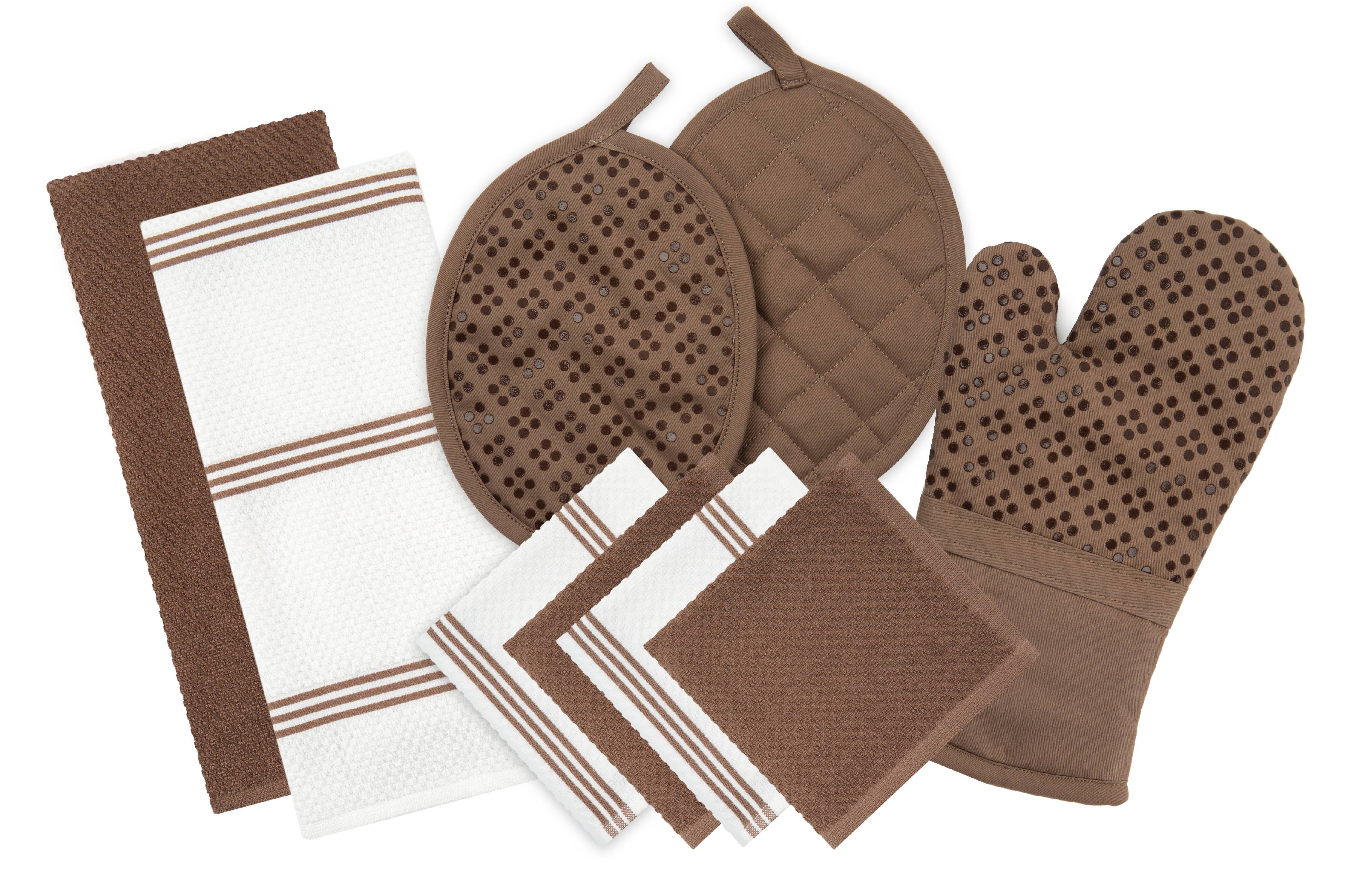 Sticky Toffee, 9 Piece Set, Silicone Printed Oven Mitt & Pot Holder