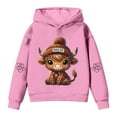thumbnail image 6 of MAIHAN Teen Girl Hoodies Boys Highland Cow Sweatshirt Hoodie Cute Casual Fall Winter Sweatshirts Cowgirl Long Sleeve Pullover Tops(Pink,13-14 Years), 6 of 6