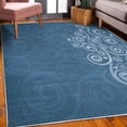 thumbnail image 3 of Ornamental Decorative Rug, Floral Swirls Ivy Image Ombre Details Grunge Backdrop Flower Illustration, Quality Carpet for Bedroom Dorm and Living Room, 6 Sizes, Dark Sky, by Ambesonne, 3 of 4