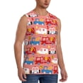 thumbnail image 2 of Pofeuu Cartoon with Traffic Elements Print Men's Muscle T-Shirt, Sleeveless, Muscle Tank, Classic Muscle Tee Top For Men Casual Sleeveless Muscle T-Shirt Trendy Clothes-Large, 2 of 7