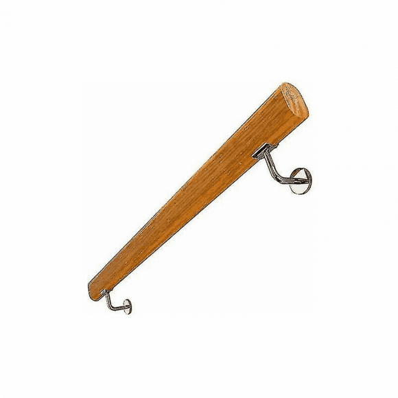 30cm Non-Slip Wooden Handrails, 2 Stainless Steel Brackets, Anti-Slip Support Bars for Indoor Loft Corridor