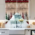 thumbnail image 2 of Swag Curtains Valances for Windows, Farmhouse Merry Christmas Short Kitchen Window Curtains Over Sink, Red Black Buffalo Plaid Tree Snowflake Cafe Curtain Panel Set Of 2,Rod Pocket, 36 Inches Length, 2 of 8