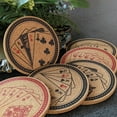 thumbnail image 3 of Mango Steam Set of Six Poker Card Cork Coasters with Decorative Coaster Holder , Black, 3 of 7