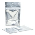 thumbnail image 3 of 100 pcs 4"x6" Mylar Clear/Silver Aluminum Foil Resealable Stand Up Bags Heat Seal Zipper Lock Reusable Storage Pouches for Zip Food Storage Lock Packaging with Tear Notches, 3 of 5