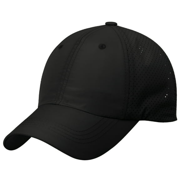 Yellow Rooster Men's Perforated Polyester Cap Black