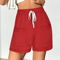 thumbnail image 6 of zbxnLI Women's Sweat Shorts Casual Summer Running Athletic Shorts Lounge Shorts with Pockets and Drawstring, 6 of 6