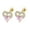 Gold, variant on 20G 1 Pair Heart Stud Earring Pink Zirconia Cartilage Conch Helix Piercing Gold Color Ear Piercing Jewelry