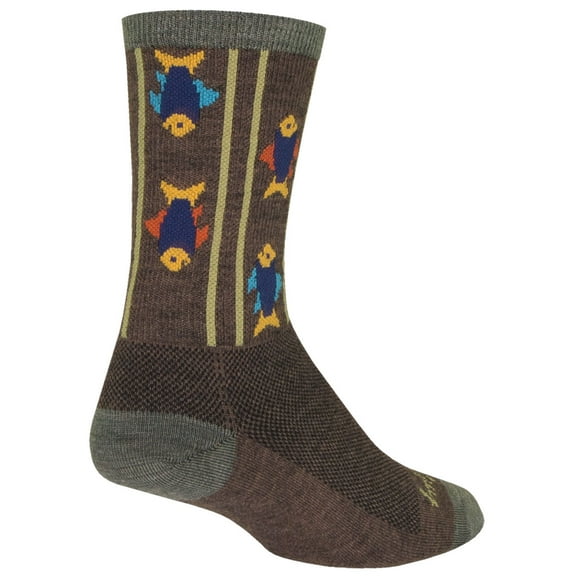 SockGuy Wool Crew 6in Upstream Cycling/Running Socks (Upstream - S/M)