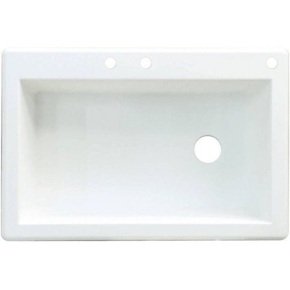 Transolid 33" x 22" Top Mount Radius Granite Kitchen Sink, Available in Various Colors